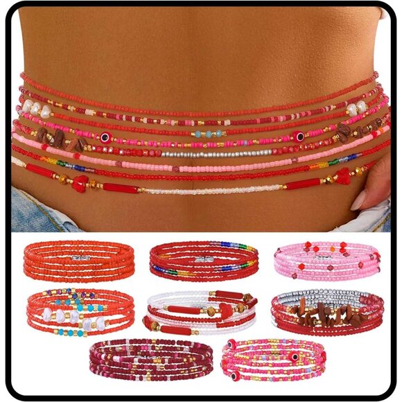 Elegant Handmade Chakra Waist Beads 23-52” - A Mindfulness Accessory for Women - Picture 1 of 7